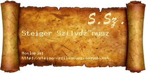 Steiger Szilvánusz névjegykártya